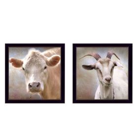 "Up Close on the Farm Collection" 2-Piece Vignette By Lori Deiter, Printed Wall Art, Ready To Hang Framed Poster, Black Frame