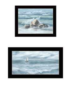 Trendy Decor 4U "Steadfast in the Waves" Framed Wall Art for Living Room, Wall Art Print for Home Decor, Bedroom Wall Art by Georgia Janisse