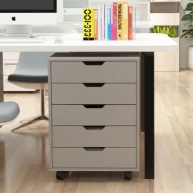 The filing cabinet has five drawers, a small rolling filing cabinet, a printer rack, an office locker, and an office pulley movable filing cabinet