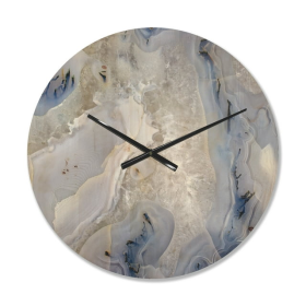 Designart 'Close Up Agate Stone ' Modern Wood Wall Clock(Size 16" x 16")