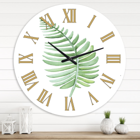 Designart 'Tropical Leaf Of Monstera Iii' Farmhouse Wall Clock(Size 36" x 36")