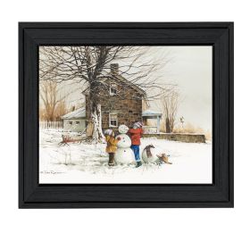 "The Joy of Snow" By John Rossini, Printed Wall Art, Ready To Hang Framed Poster, Black Frame