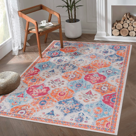 Naar Area Rug 5x8, Washable Rug, Low-Pile, Non-Slip, Non-Shedding, Foldable, Kid & Pet Friendly - Area Rugs for living room, bedroom, kitchen