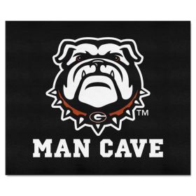 Georgia Black New Bulldog Man Cave Tailgater Rug 5'x6'