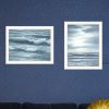 Trendy Decor 4U "The Ocean Blue - high tide at sunset" Framed Wall Art for Living Room, Wall Art Print for Home Decor