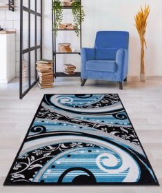 Jersey Area Rugs, Carpets For Livingroom, 7x10 Area Rugs ,1843 Blue-Grey