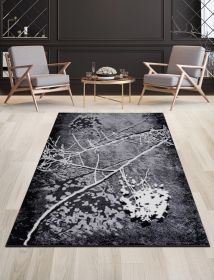 Jersey Area Rugs, Carpets For Livingroom, 7x10 Area Rugs ,2032 Black-Bone