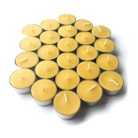 Pure Beeswax Tealights (Pack of 24) Unscented Tea Lights with Light & Natural Honey Scent - Decorative & Handmade Candles for Home