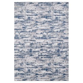 Milano Washable Nautical Navy Blue Woven Area Rug