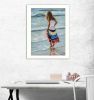 "The Striped Skirt" By Georgia Janisse, Printed Wall Art, Ready To Hang Framed Poster, White Frame