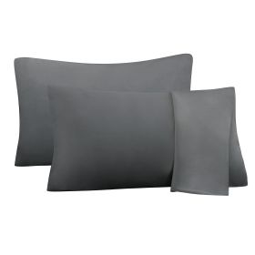 75D Satin Artificial Silk Pillowcase (Option: Grey brushed-King 20X36in-1Pairs)