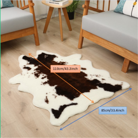 1pc Durable Faux Cowhide Rug - Washable, Low-Pile (Color: Tricolor Fur, size: 33.46*43.31inch)