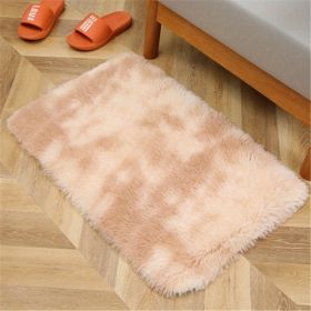 1pc, Tie-Dyed Plush Shag Furry Area Rug for Bedroom, Living Room, Nursery, and Kids Room - Ultra Soft and Fluffy, Washable, Non-Shedding (Color: Tie-dye Beige, size: 19.69*31.5inch)