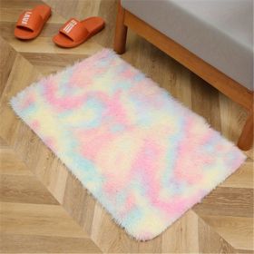 1pc, Tie-Dyed Plush Shag Furry Area Rug for Bedroom, Living Room, Nursery, and Kids Room - Ultra Soft and Fluffy, Washable, Non-Shedding (Color: Tie-dye Colorful, size: 23.62*35.43inch)