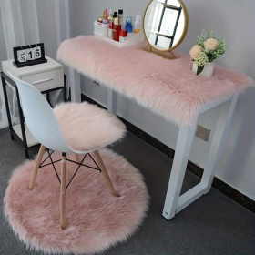 1pc Soft Plush Fur Rugs, Soft Fluffy Area Rug, Modern Faux Fur Rug, Fluffy Rug For Bedroom, White Rugs For Living Room, Carpet For Rooms (Color: Pink, size: 15.75*47.24inch)