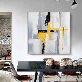 Hand Painted Oil Paintings Black and white gold Modern Abstract Oil Paintings On Canvas Wall Art Decorative Picture Living Room Hallway Bedroom Luxuri (Style: 01, size: 60x60cm)