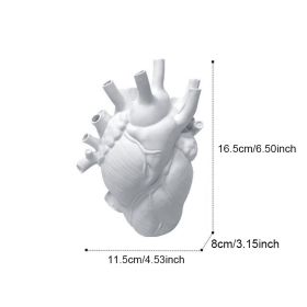 Vase In The Shape Of Human Heart, Home Decoration, Desktop Art Craft Ornament, Exquisite And High-end Indoor Vase, Organ Design Flower Container (Color: White, size: 11.5*8*16.5)