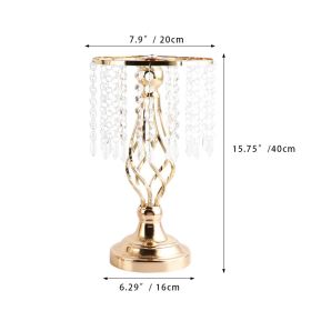 New Luxury Metal Candle Holders with Crystal Flowers Vase Candlestick Table Centerpieces Wedding Table Candle Stand Wedding Prop (Color: Gold-S, Ships From: CN)