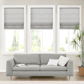 Linen Blend Light Filtering Cordless Roman Shade (Color: as Pic)