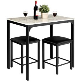 Small Space Kitchen Bar Furniture 3 Pieces Dining Table Set (Type: Bar Table, Color: White)