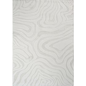 "Ava" Luxury Area Rug in Cream Abstract Design (Color: as Pic)