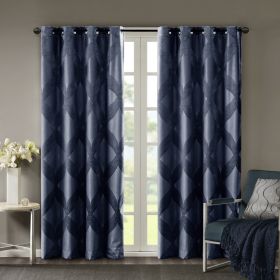 Ogee Knitted Jacquard Total Blackout Curtain Panel(Only 1 Pc Panel) (Color: as Pic)