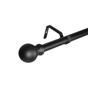 Window Single Curtain Rod- Adjustable sizes: 28"-48", Black (Color: as Pic)