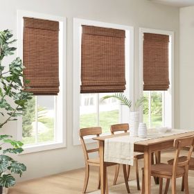 Bamboo Light Filtering Roman Shade 64"L (Color: as Pic)