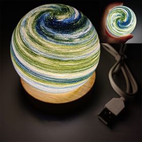 USB Fantasy Rainbow Planet Light Astronomical Ornaments Desktop Decorative Lights Art Crafts Wooden Case Gifts for Wedding Party (Emitting Color: Aurora, Ships From: China)