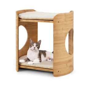 Cat Furniture 2-Tier Cute Small Cat Tree for Indoor (Type: Pet Supplies, Color: Natural)