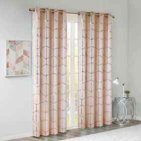 Total Blackout Metallic Print Grommet Top Curtain Panel(Only 1 Pc Panel) (Color: as Pic)