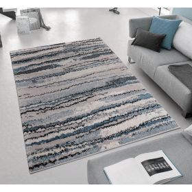 Watercolor Abstract Stripe Woven Area Rug (Color: as Pic)